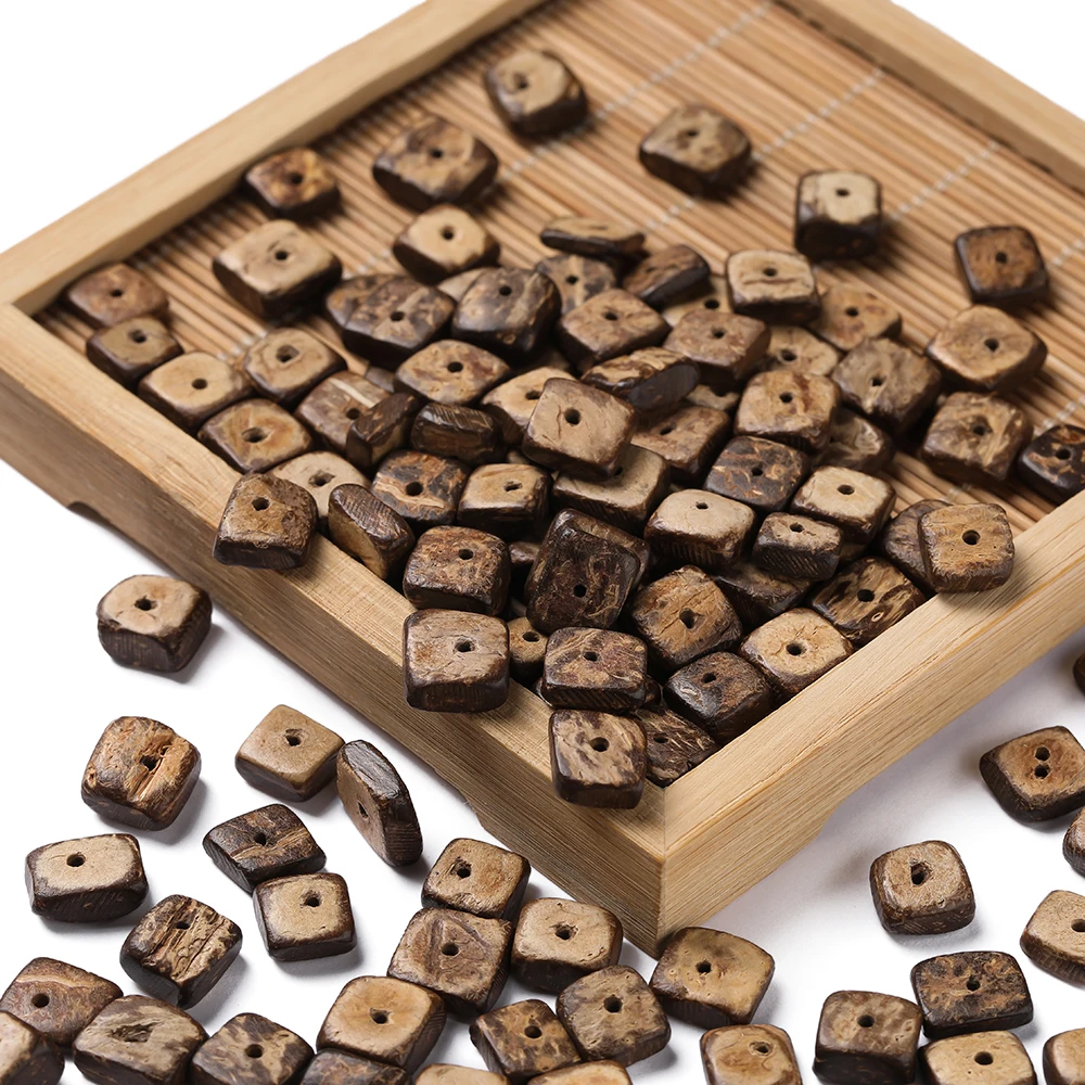 10/100pcs Coconut Shell Beads Irregular Square Craft Beads for Jewelry Making DIY Bracelet Necklace Accessories