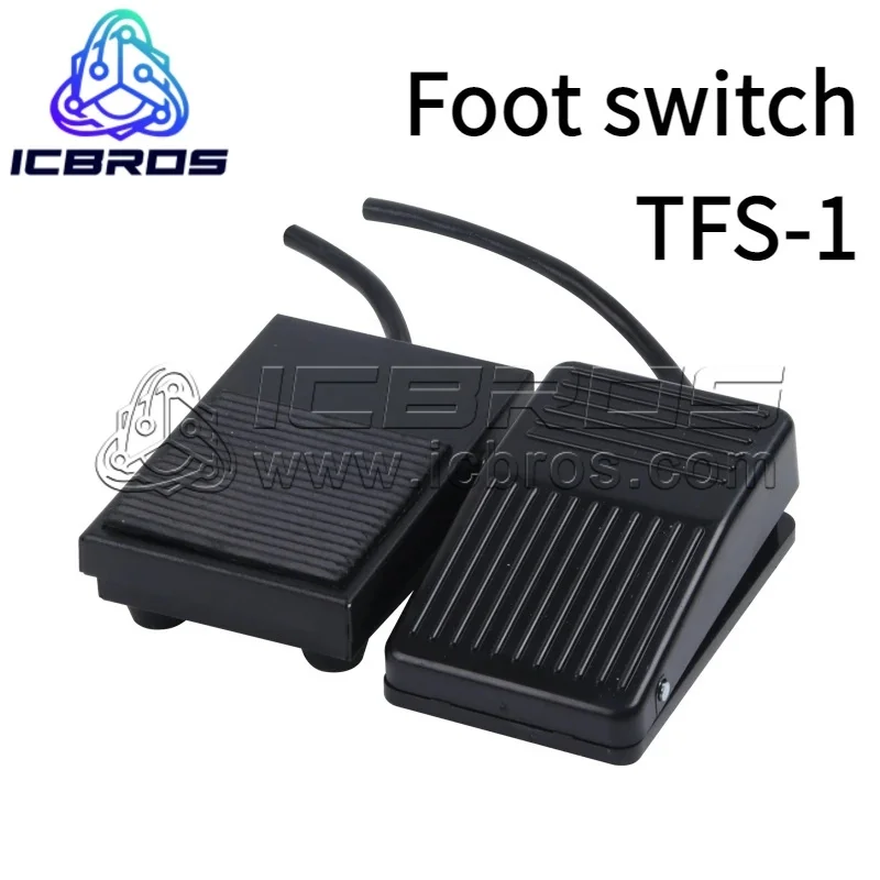 Foot Switch Controller Iron Shell TFS-1 Foot Pedal Self Reset Heavy Duty Front End Push Nonslip With 1 Meter Line 10A/250V