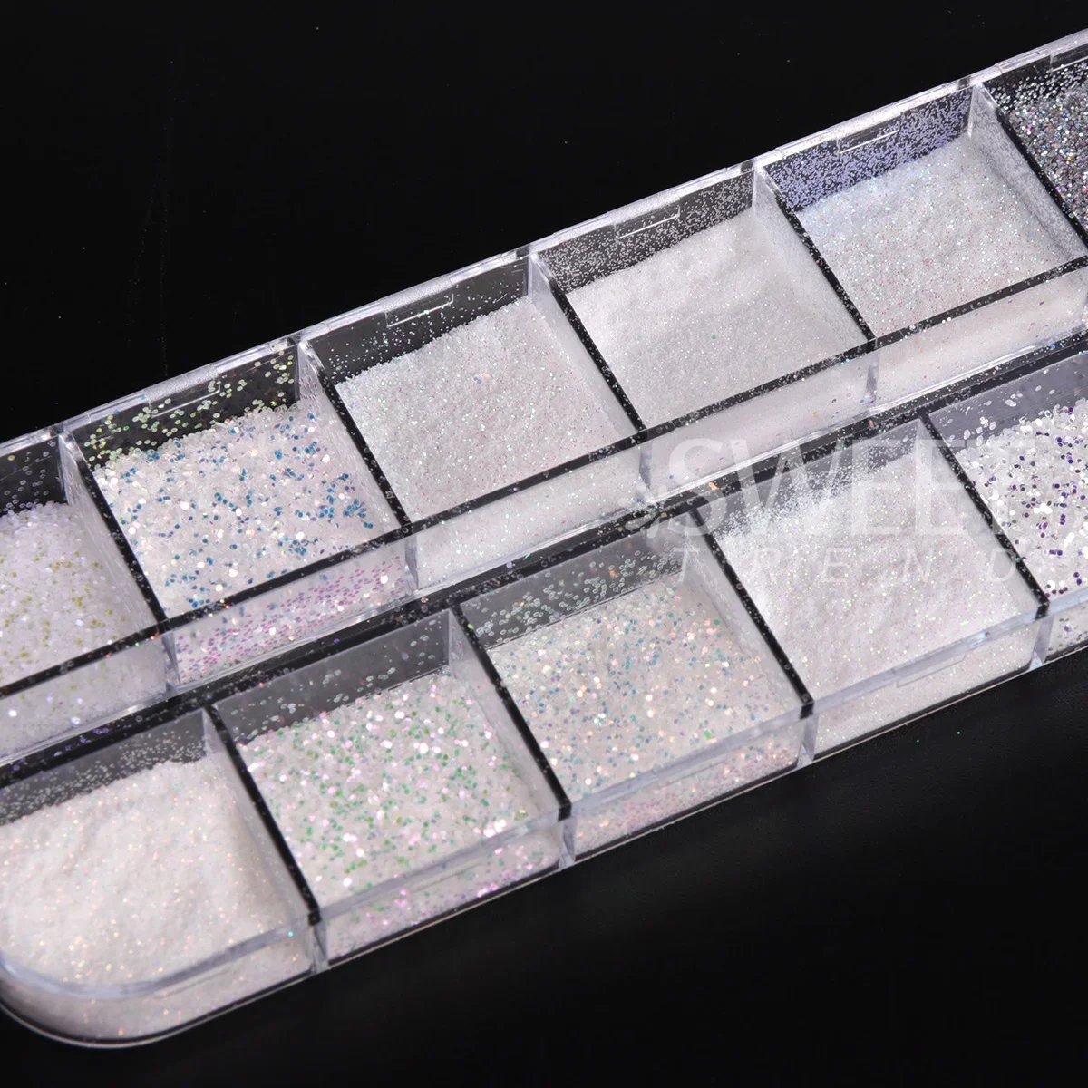 2박스 반짝이는 설탕색 화이트 네일 글리터 피그먼트 겨울 눈빛 무지개빛 스팽글 레이저 홀로그램 파우더 스웨터 매니큐어 장식
