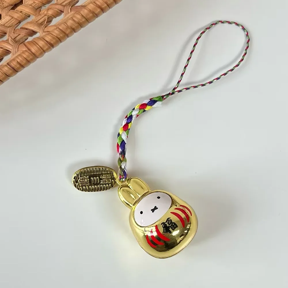 Neuer Kawaii Miffy Kleiner Glockenanhänger Cartoon-Kaninchen Japanischer Stil Geflochtenes Seil Schlüsselanhänger Taschenaccessoire Beste-Freundin-Geschenk Festival-Geschenk – Detail 6