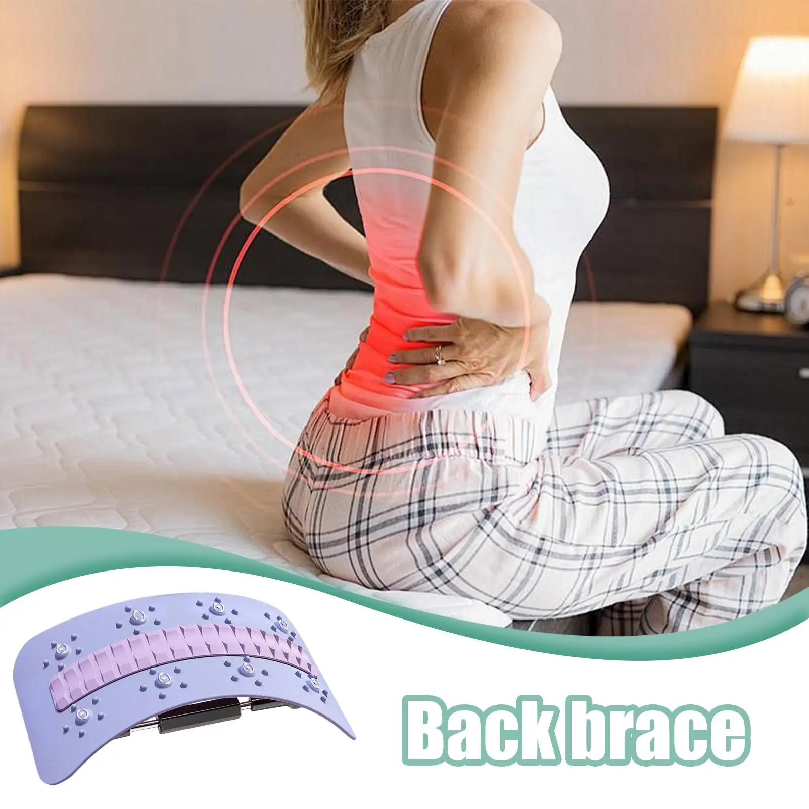 Lendenbrett, Lendenwirbelsäule, Rückenknacker mit Magnet-Massagegerät, Fitness-Stretching-Ausrüstung, Wirbelsäulen-Deck, Risse-Massagegerät für Reisen