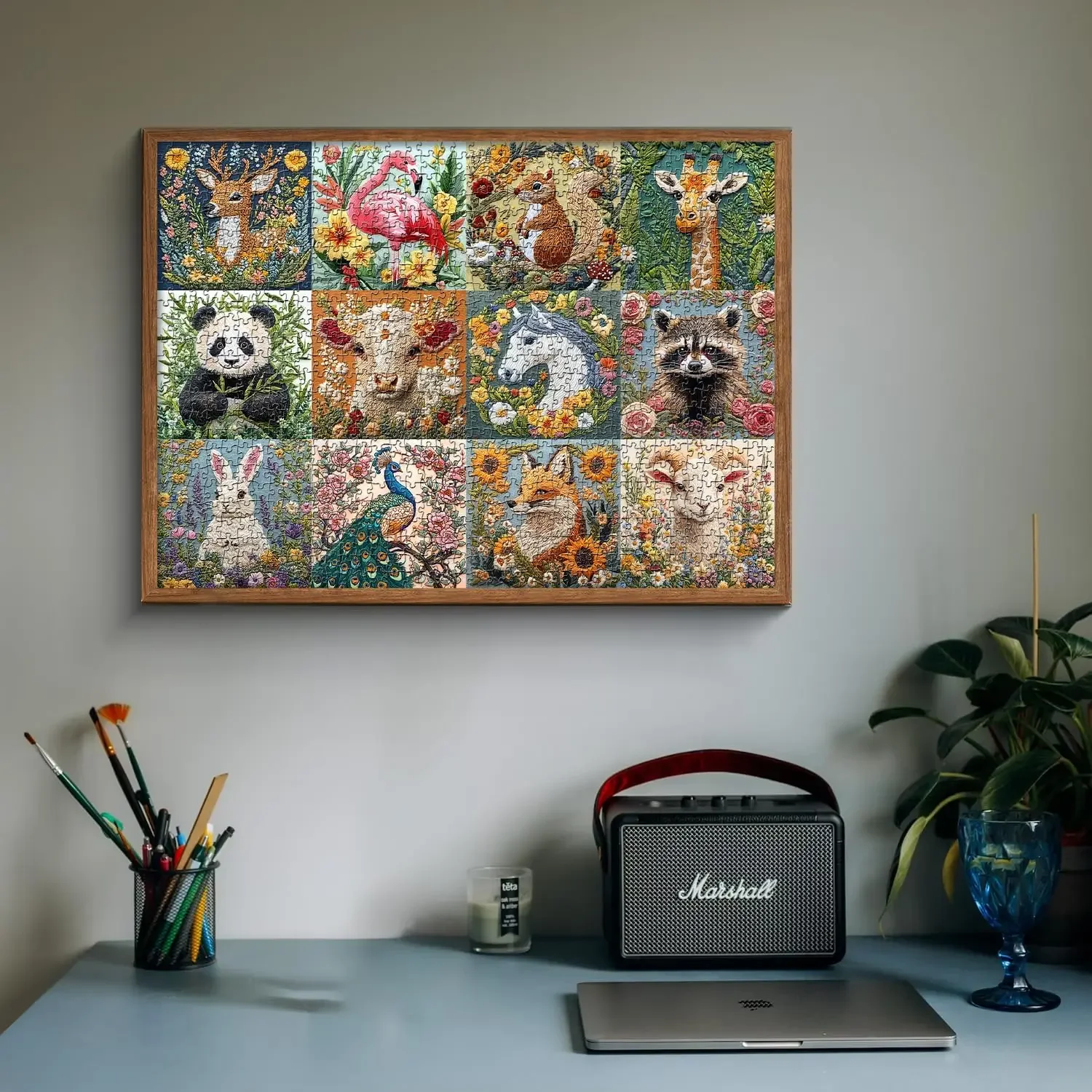 الكبار 300/500/1000 قطعة بازل قطع الملونة البرية التطريز لطيف الحيوان الألغاز التعليمية الترفيه لعبة طفل هدية