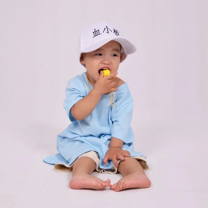 Disfraz de Cosplay de Plaquetas de Cells at Work 2026, Disfraz Infantil de Hataraku Saibou, Camiseta, Pantalones Cortos y Sombrero de Anime para Niña URRPM