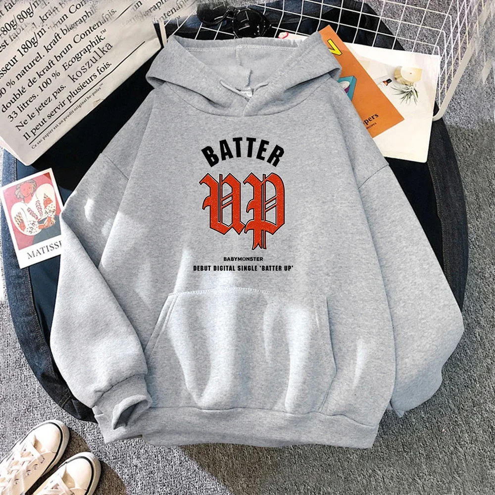 Babymonster Batter Up Sudadera con capucha 2024 Kawaii mujeres/hombres Harajuku estética Vintage sudaderas con capucha divertido
