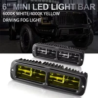 Proyector 6D, barra de luz LED ámbar, haz de corte de 40W, motocicleta todoterreno, SUV, lámpara de conducción antiniebla impermeable