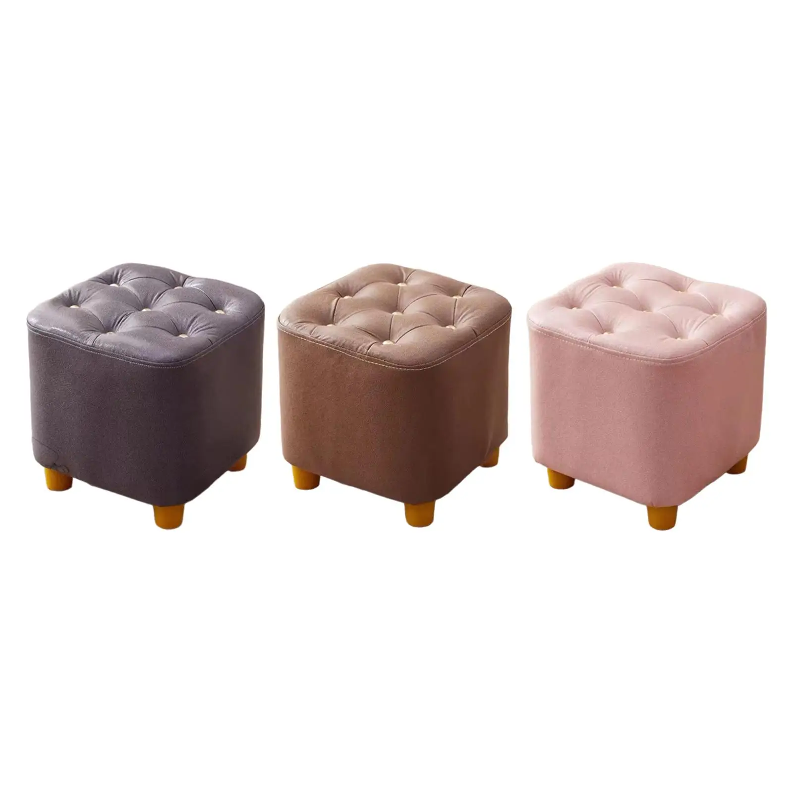 

Small Square Footstool Foot Rest Stool Decorative Stool Creative Seating Chair for Dressing Room Bedside Office Apartment Couch