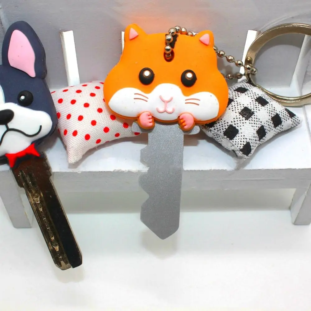 

Lovely PVC Key Protective Case Cartoon Animals Shape Key Dust Cover Dog Key Pendant Coat Keys