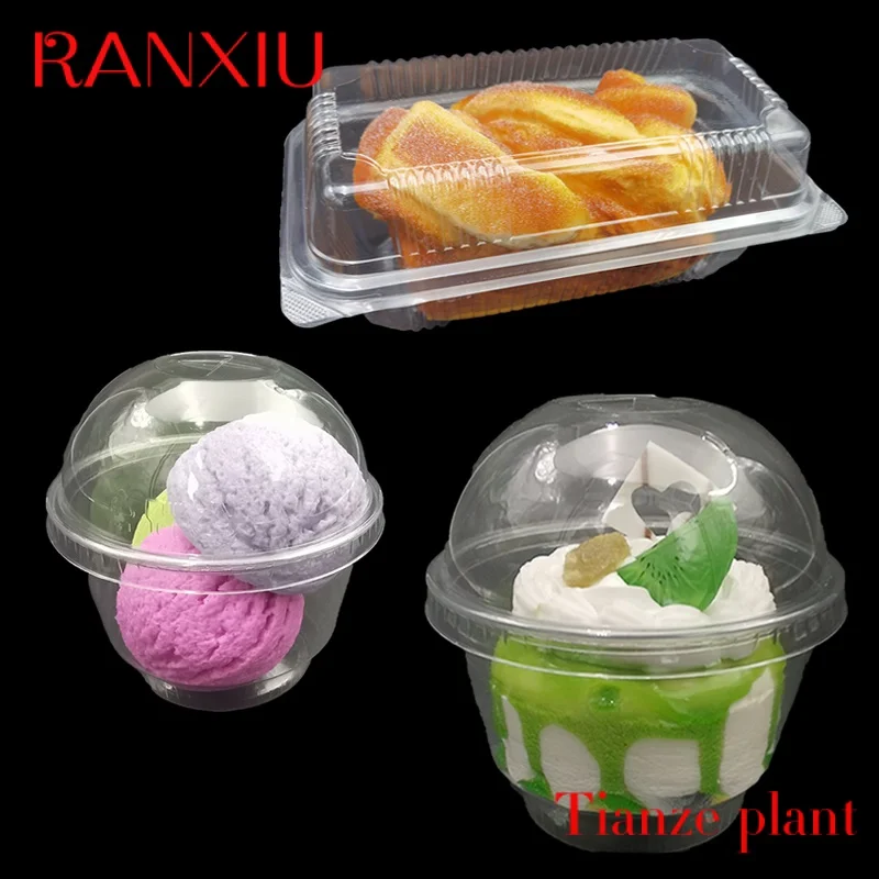 Récipient alimentaire en plastique transparent, emballage pour strass et desserts, poulet