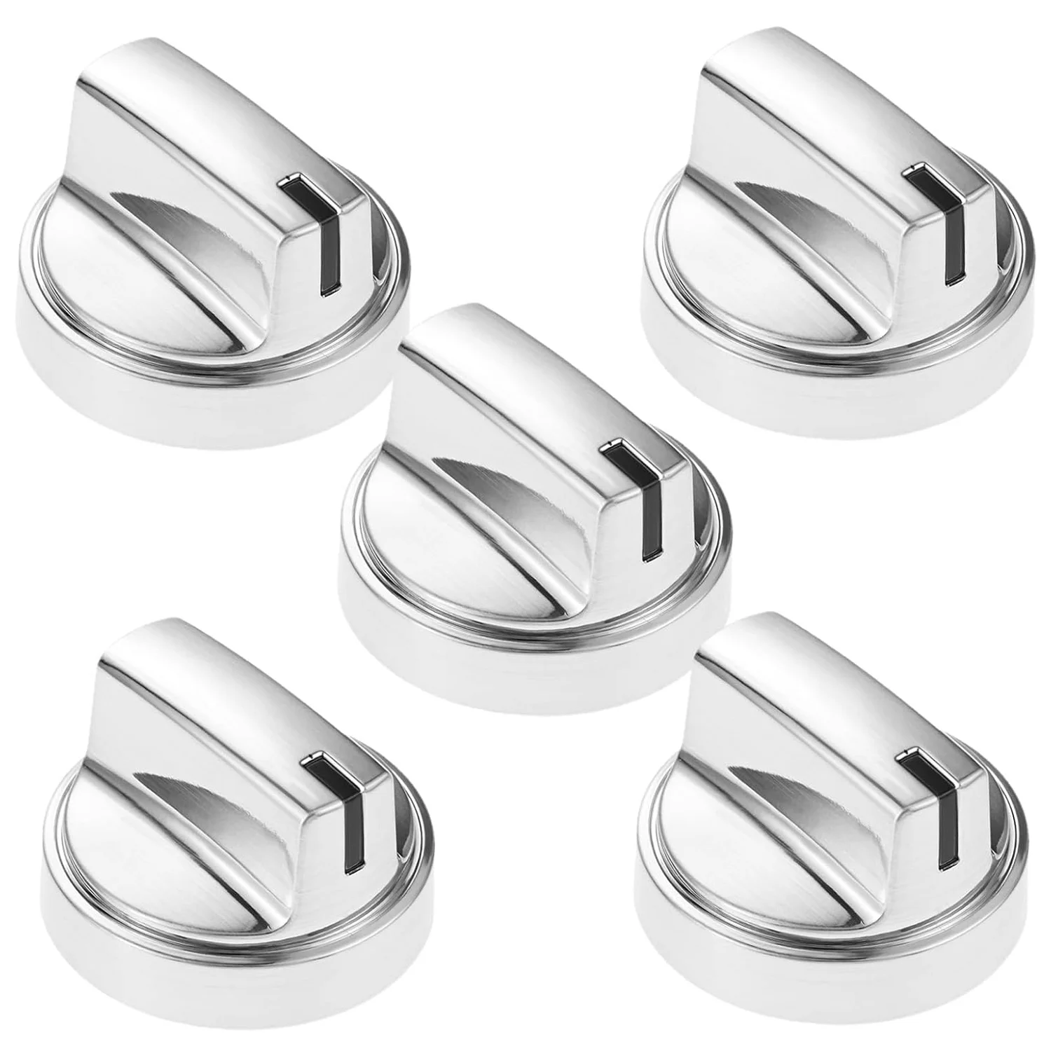 5Pcs WB03X29300 Cooktop Knobs Stainless Steel for GE Range Surface Burners Gas Stove Control Knob 4585904 AP6301265 EAP12296155
