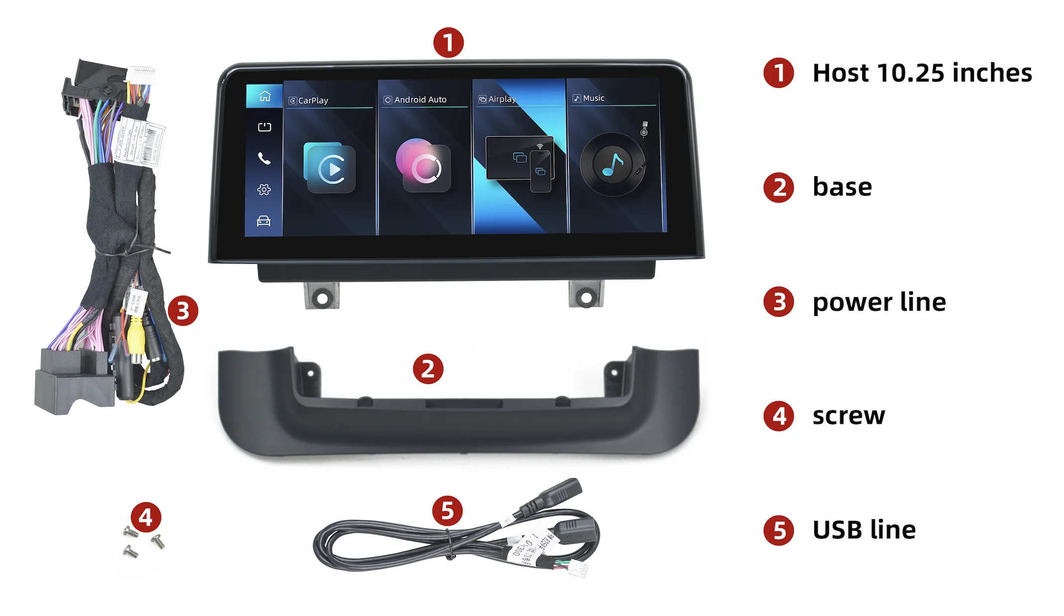 Android Auto Wireless CarPlay Car Multimedia Touch Screen For BMW 3 Series E90/E91/E92/E93 5 Series E60 E61 E63 CCC/CIC Display