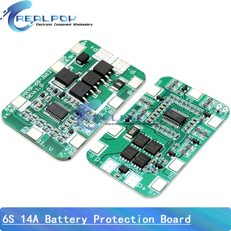 6S 22.2V 25.2V 14A 20A 18650 Li-ion Lithium Battery Charger Protection Board with Balanced PCB BMS 6 Pack Cells Module