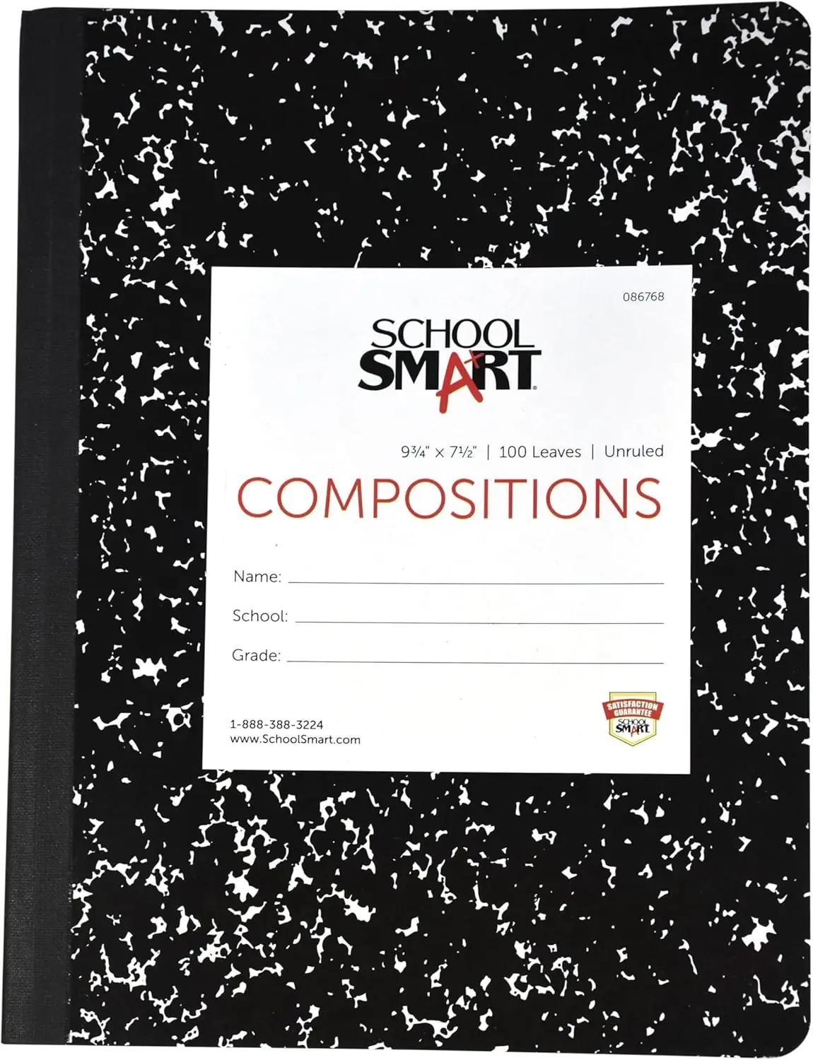 

Тетрадь в твердом переплете, без линовки, 9,75 x 7,5 дюймов, 100 листов, для школы и рисования