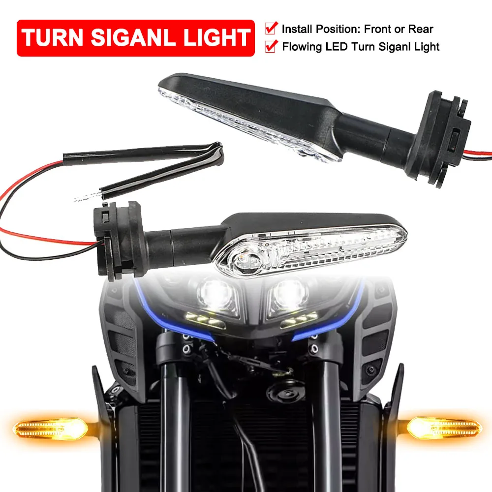 

Motorcycle Front Rear Flowing Water LED Turn Signal Light For YAMAHA For TENERE 700 VMX V-MAX1700 XJ6 YZF R15 R25 R1 R3 R6 R7 R9