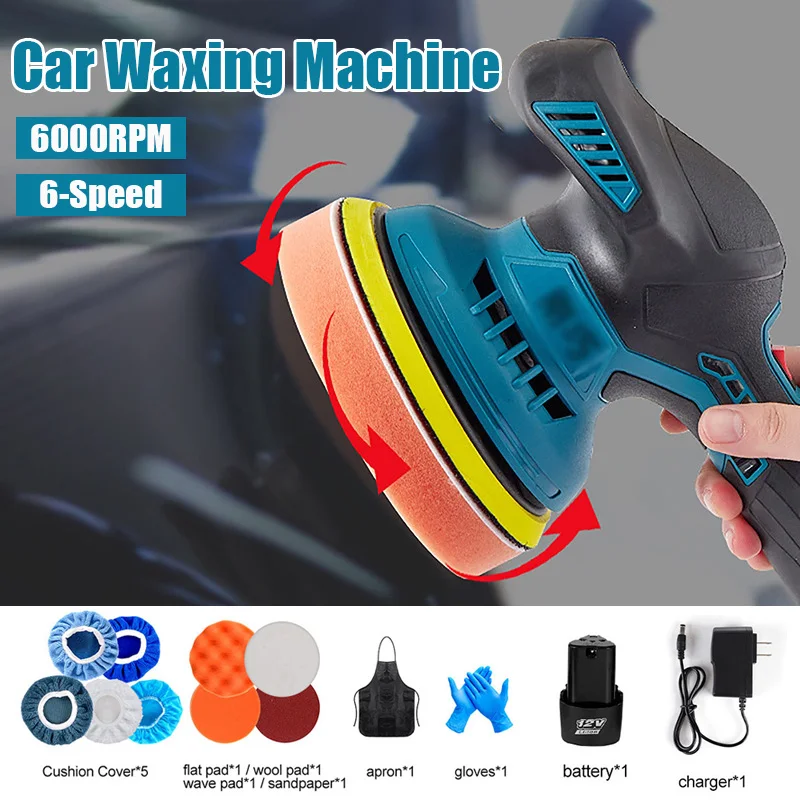 

Wireless Waxing Machine Home Car Polishing Machine 2000mAh Power Tools For Polishing Furniture Sanding Wood With Battery&Charger