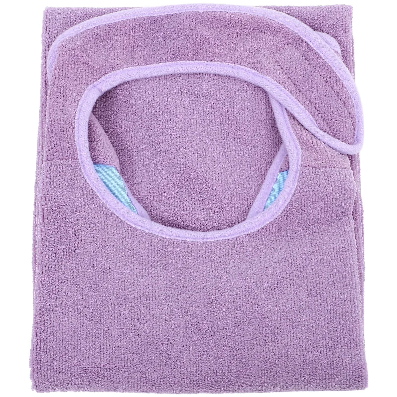 Adult Large Waterproof Bib Elderly People Meal Protector Washable Cloth Feeding Aid Apron Tape Clasp Soft Absorbent Purple