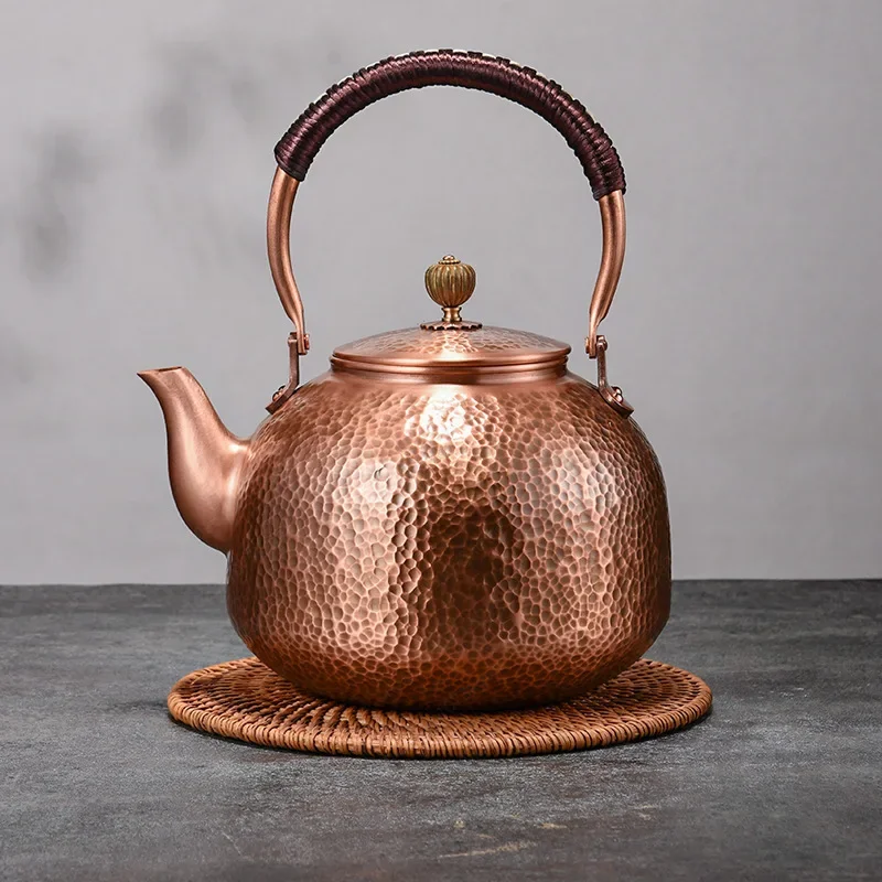 Copper Pot Kettle Boiling Teapot Handmade Pure Copper Teapot Red Copper Household Tea Pot Boiling Tea Beam Pot
