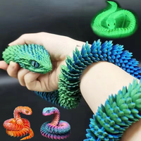 3D Printed Snake Movable Joint Fidget Toy Figurine Simulation Snake Office Desktop Ornament 2025 New Year Gifts Crafts Gift