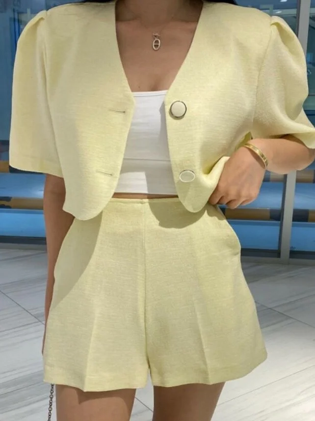Fashionable Pure Color Short Coat And Skirt Set Korean Style Spring Autumn Winter Women's Clothing Inner Wear Regular Fit