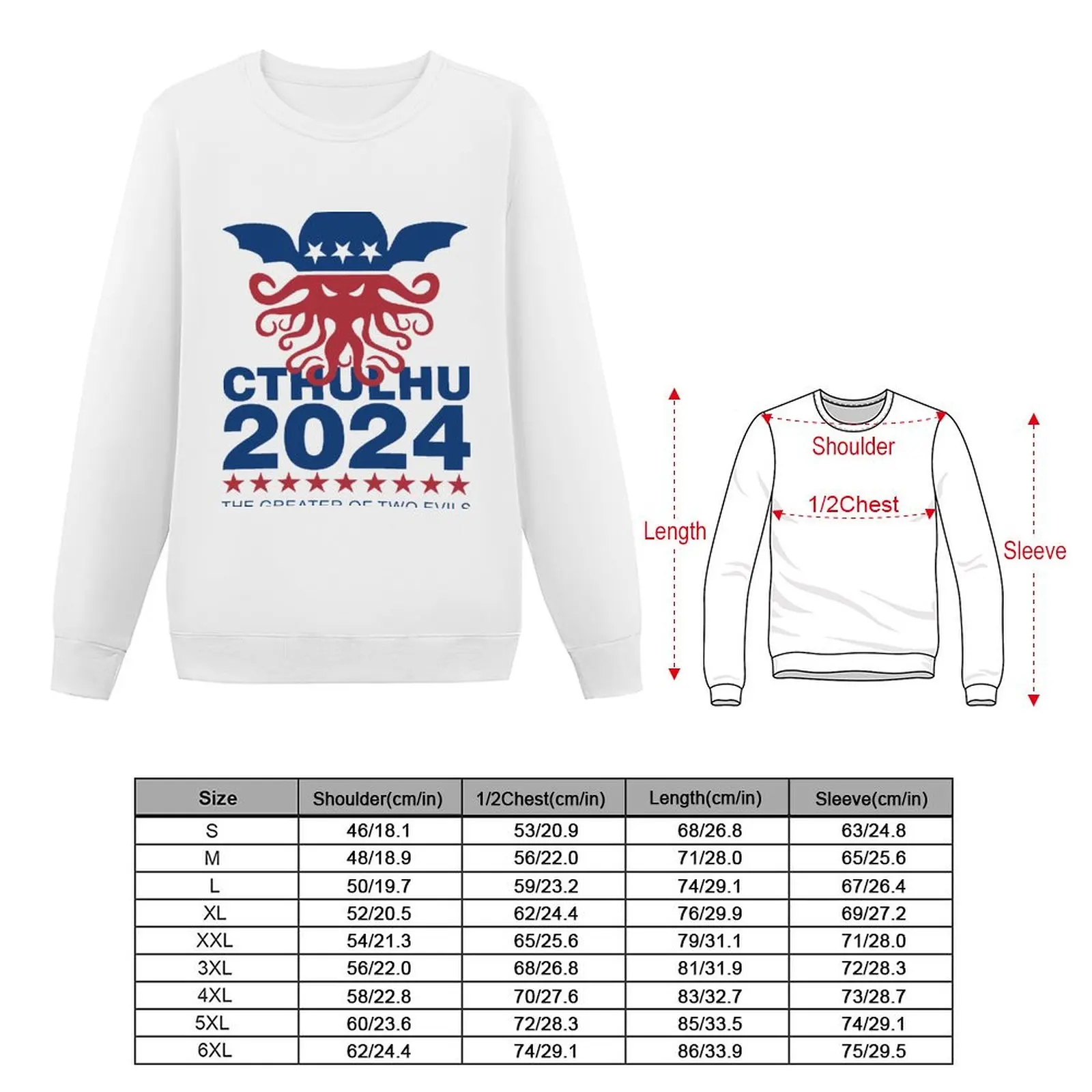 Vote Cthulhu 2024 Sweatshirt autumn new products mens clothes aesthetic clothing sweatshirt male