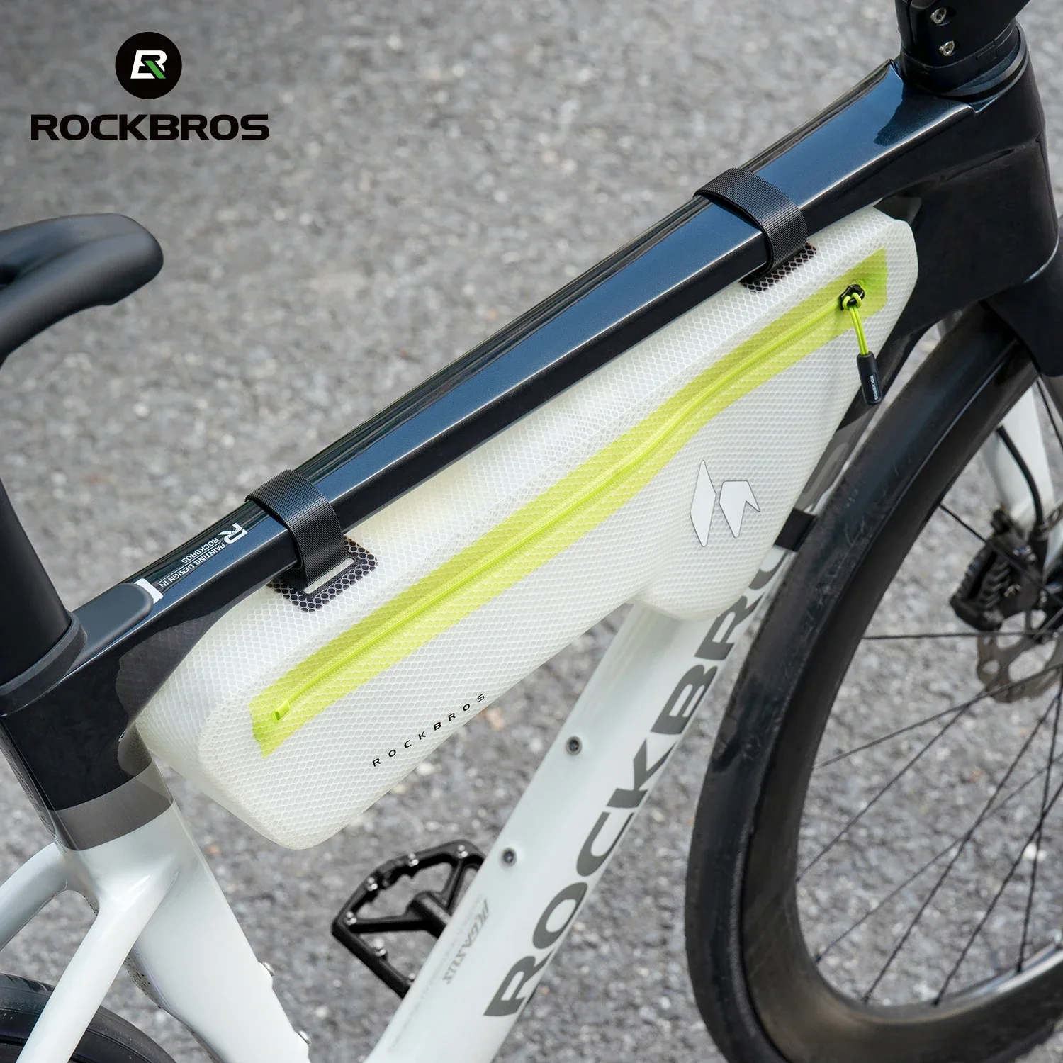 ROCKBROS Bike Frame Bag Fully Waterproof 2.4L Large Capacity Bicycle Down Tube Storage Bag Streamlined Anti Leg Hit Riding Bag