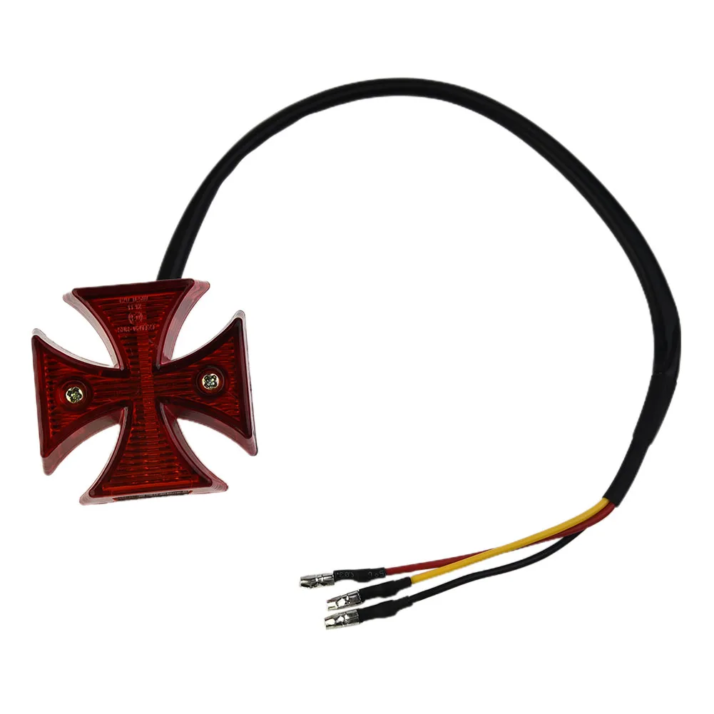 Motorcycle Choppers Dirt Bike Maltese Cross LED Rear License Plate Tail Light Motorcycle Accessories For The Motorbike