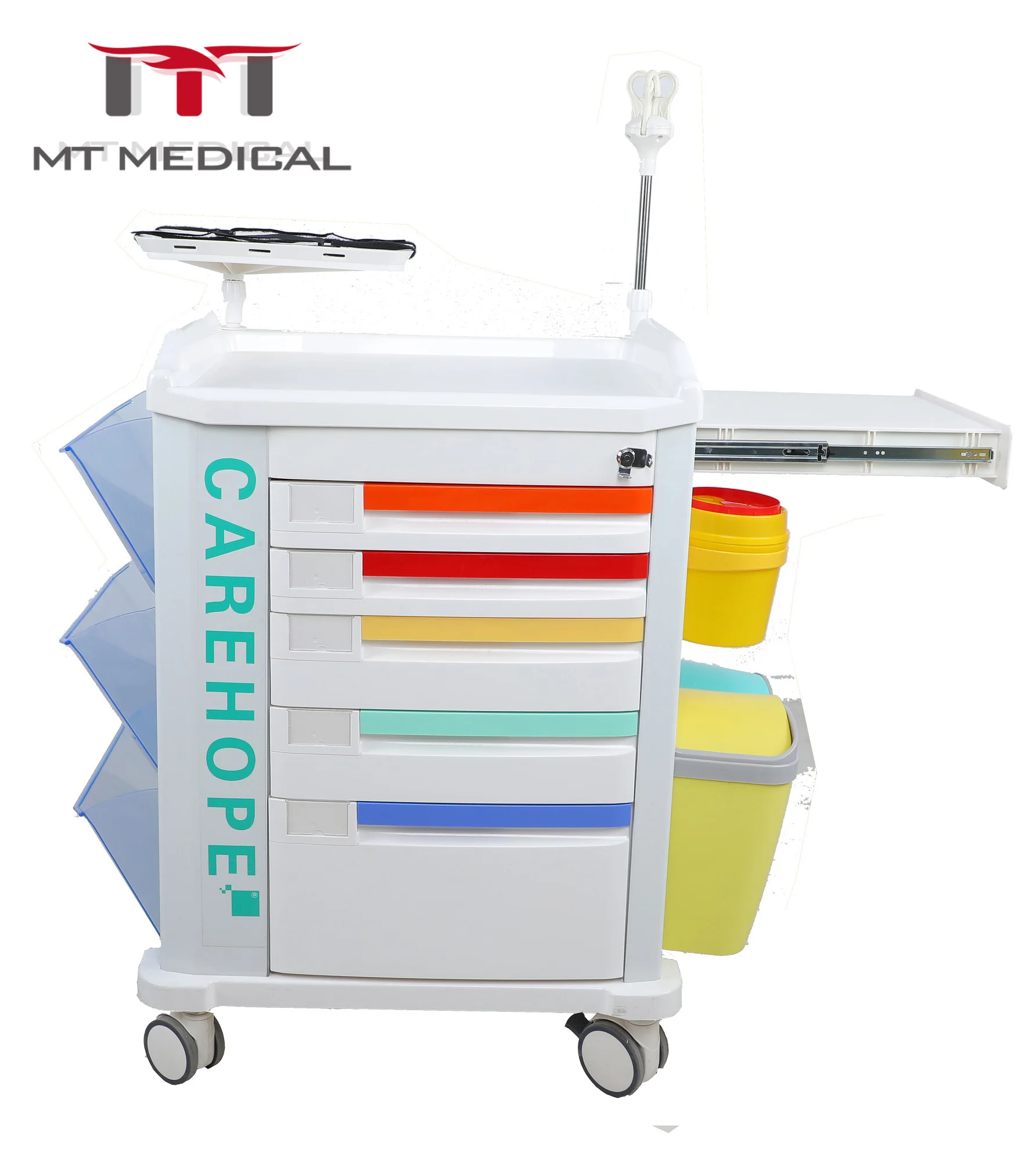 MT MEDICAL Luxury Design Hospital Furniture Emergency Medical Crash Cart Clinic Trolley