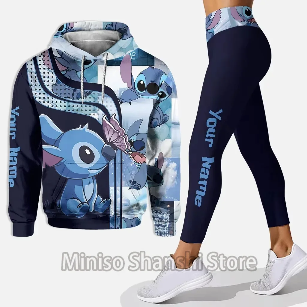 New Personalized Disney Mickey Mouse Minnie 3D Women\'s Hoodie and Leggings Suit Minnie Yoga Pants Sweatpants Fashion Sports Suit