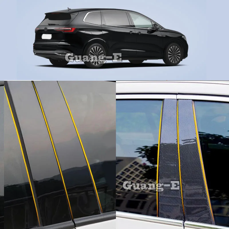 Car PC Material Pillar Post Cover Door Trim Window Piano Black Molding Sticker Plate For Volkswagen VW VILORAN 2020 2021 2022