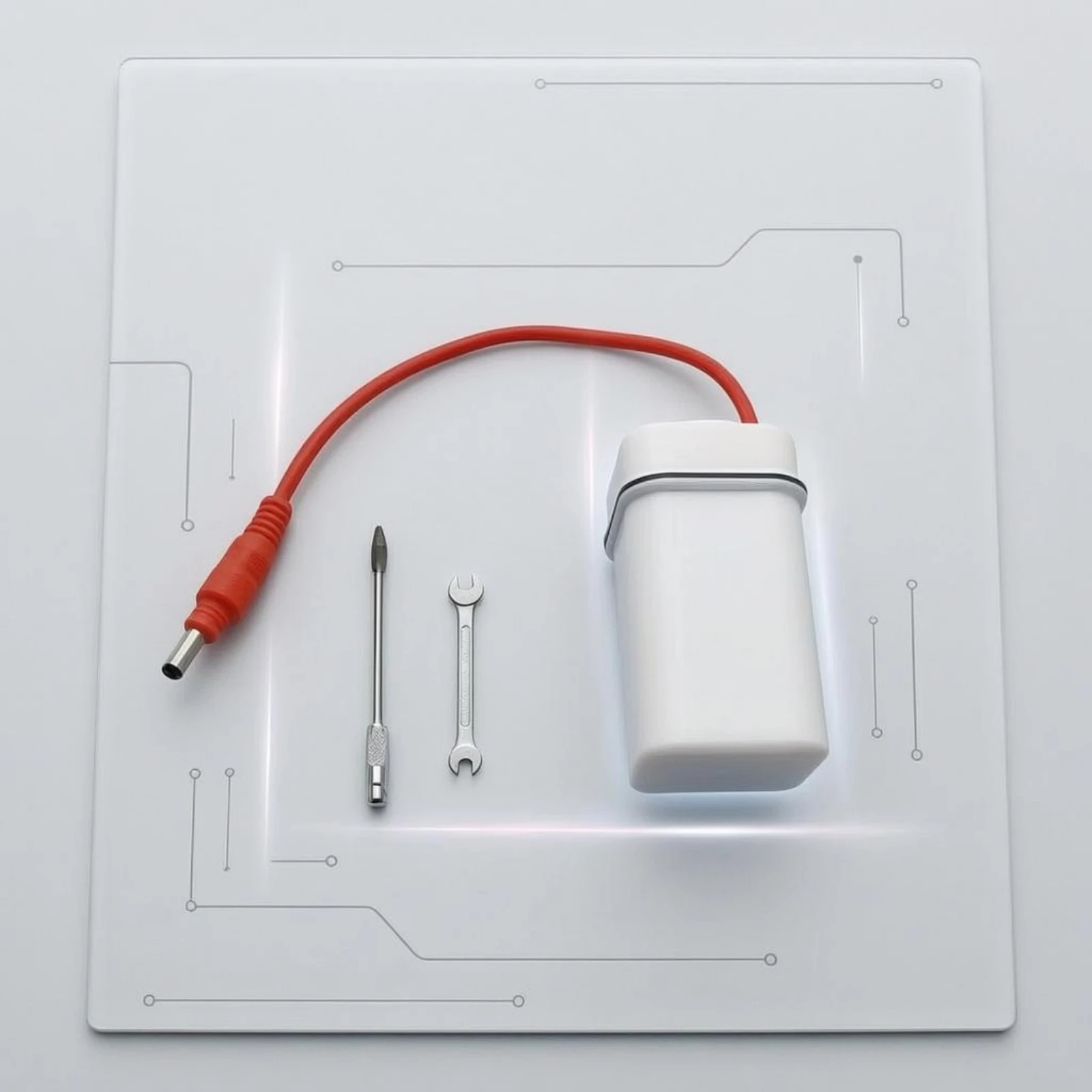 

Toilet Flush Kit Battery Box Compact Battery Housing with Cable Bathroom Hardware Plastic