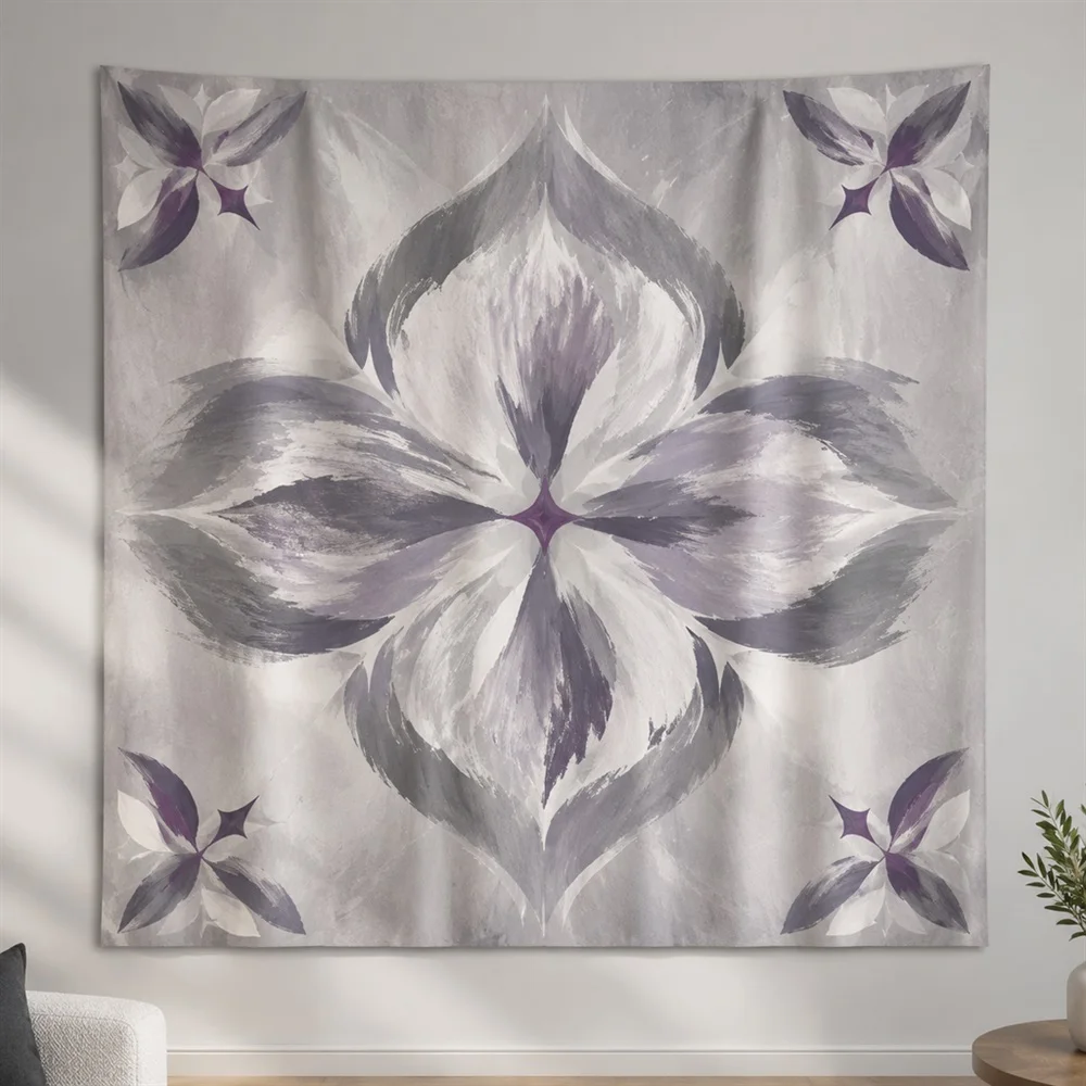 VIKAMA Brush Stroke Abstract Corner Motif Tapestry Wall Hanging, Modern Wall Decor Tapestries for Bedroom Nursery Kids Room