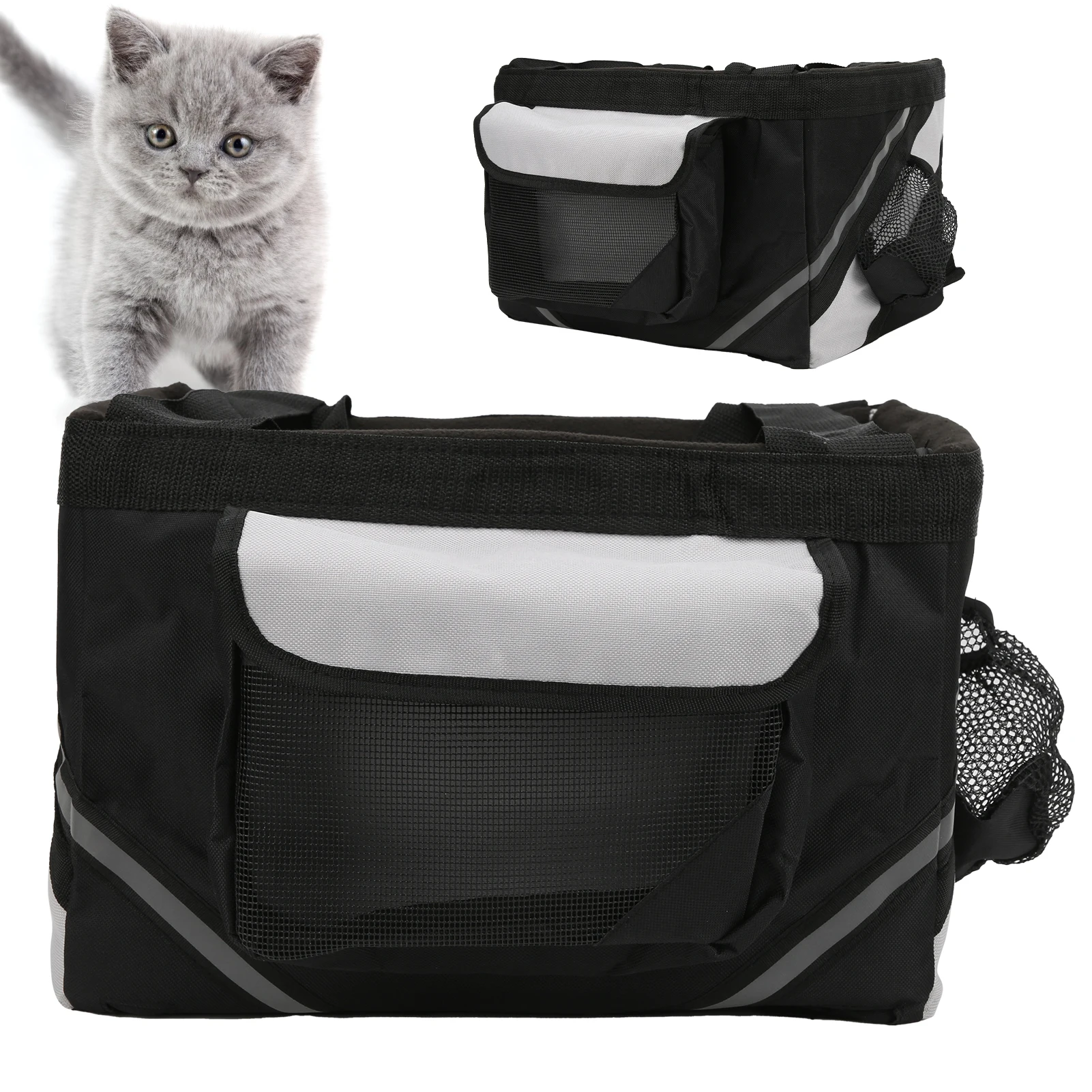 الكلب دراجة حقيبة انفصال الجبهة دراجة الناقل سلة حقيبة مقاوم للماء سهلة التنظيف صغيرة متوسطة الحيوانات الأليفة الكلاب حامل حيوانات أليفة #4