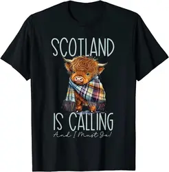 Scotland is Calling and I must Go! Highland Cow T-Shirt long or short sleeves