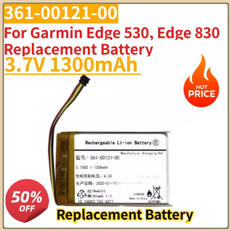 

Новая батарея для GPS-спидометра 3.7V 1300mAh 361-00121-00 для Garmin Edge 530, Edge 830, замена оригинальной батареи.