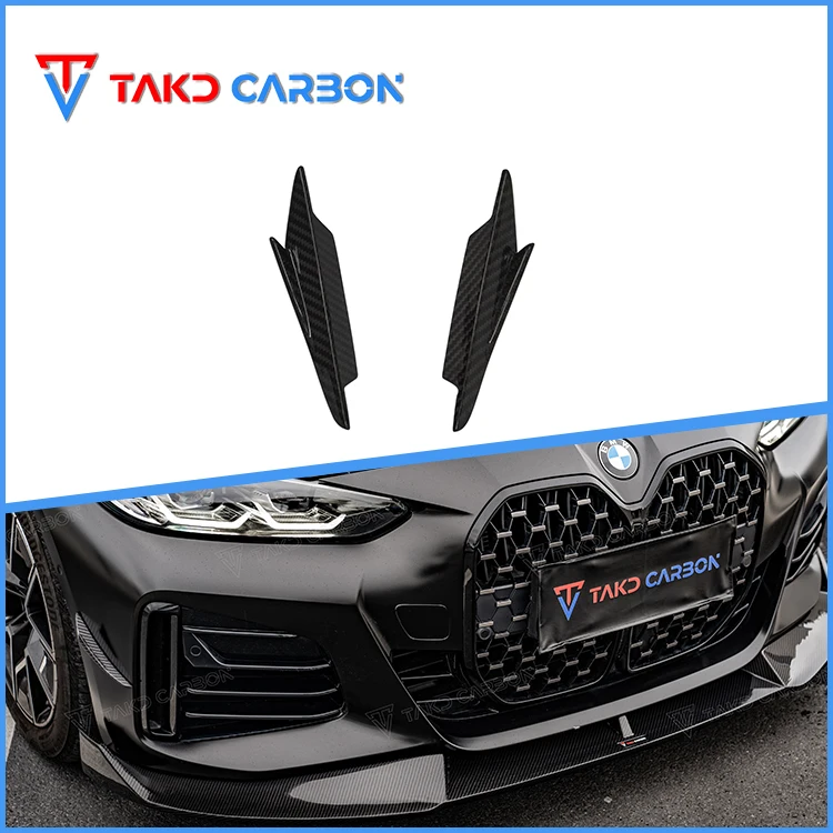 

TAKD Carbon Glossy Perfect Fitment Aerodynamic Fiber Front Bumper Canards for bmws 4 Series G26 2021-UP