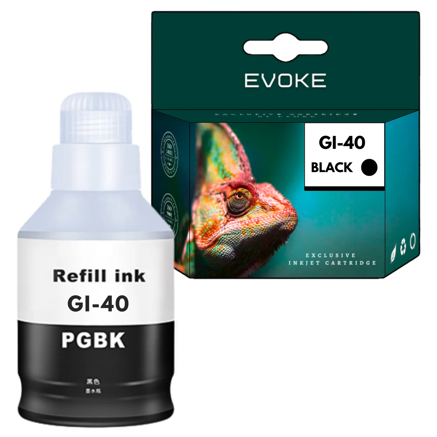 Evoke Compatibele Inkt voor Canon Gi-40Bk Gi40Bk Gi-40 Gi40 Zwart 6000 Pagina's Pixma G5040 G6040 Gm2040