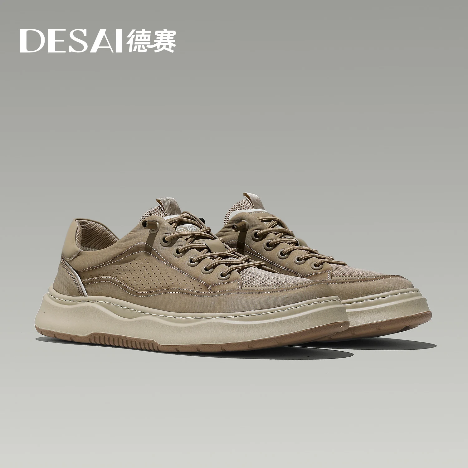 

DESAI Thick-soled mesh upper breathable lightweight soft sole sports shoes slip-on comfortable men's shoes