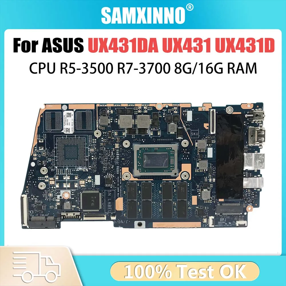 

Computer Mainboard For ASUS FOR ZenBook UX431DA UX431 UX431D Laptop Motherboard R5-3500 R7-3700 8G/16G-RAM 100% Test OK