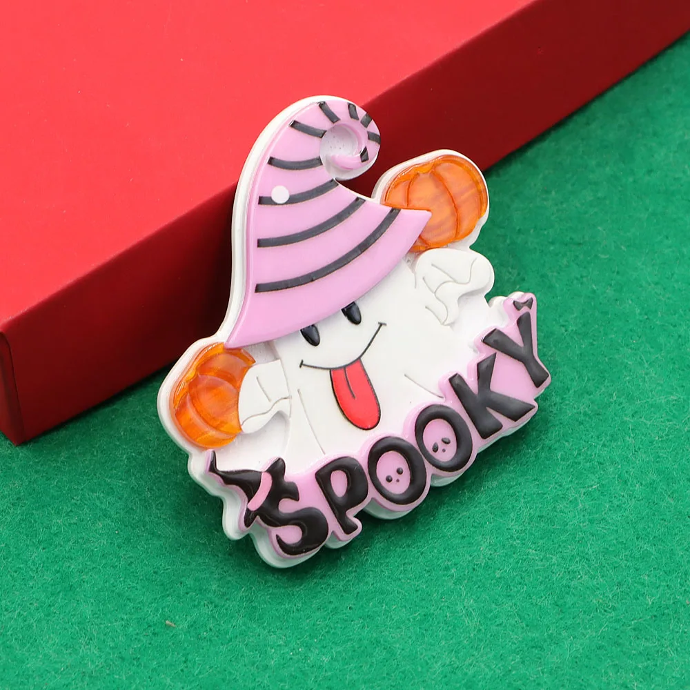 CINDY XIANG Acrylic Cute Halloween Cat Brooch Fashion Animal Pin Pumpkin Jewelry High Quality