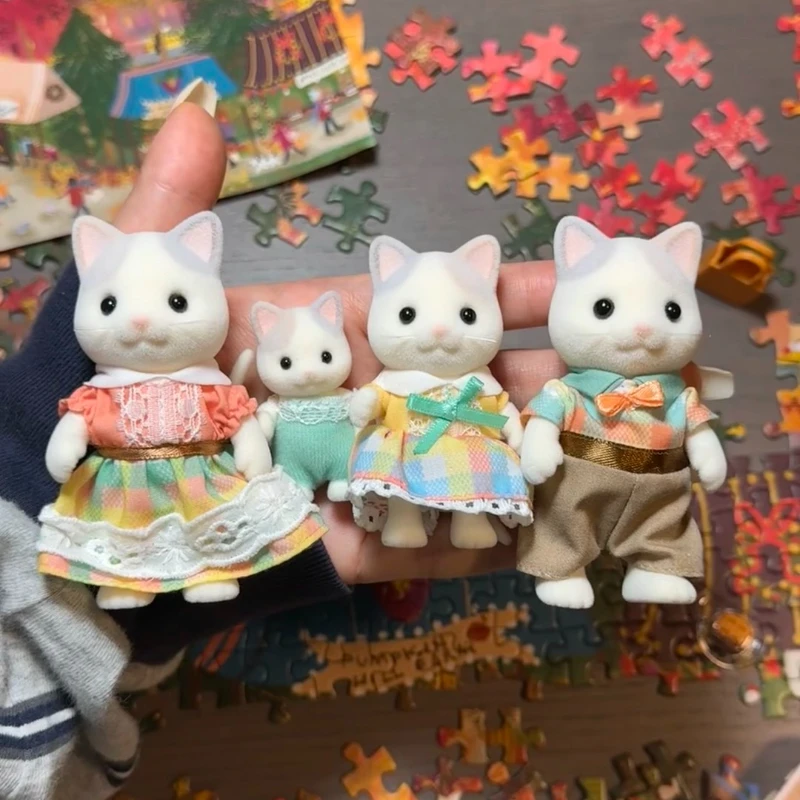 Sylvanian familles maison de poupée meubles jouets Ternurines Calico critters Anime mignon enfants jouet pour fille figurines Latte chat famille