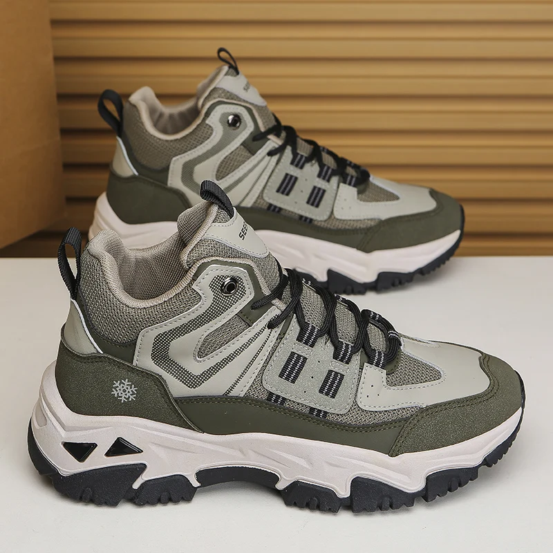 

Модные удобные противоскользящие кроссовки для бега на мягкой подошве, осень 2024, новая мужская повседневная обувь с высоким берцем и сеткой, дышащая мужская обувь