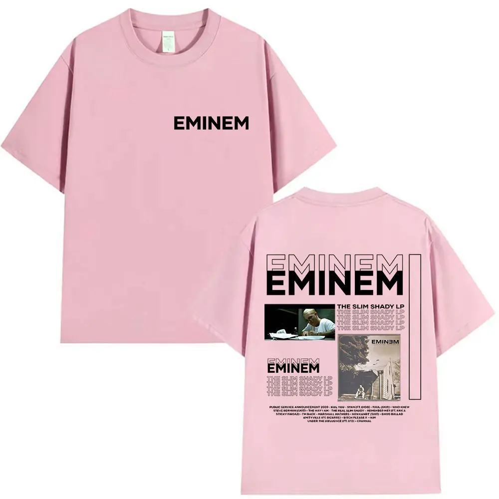 مغني الراب ايمينيم سليم شادي Lp جولة 2025 الجرافيك تي شيرت الرجال الهيب هوب القوطية تي شيرتات قصيرة الاكمام 100% القطن تيز الشارع الشهير #4
