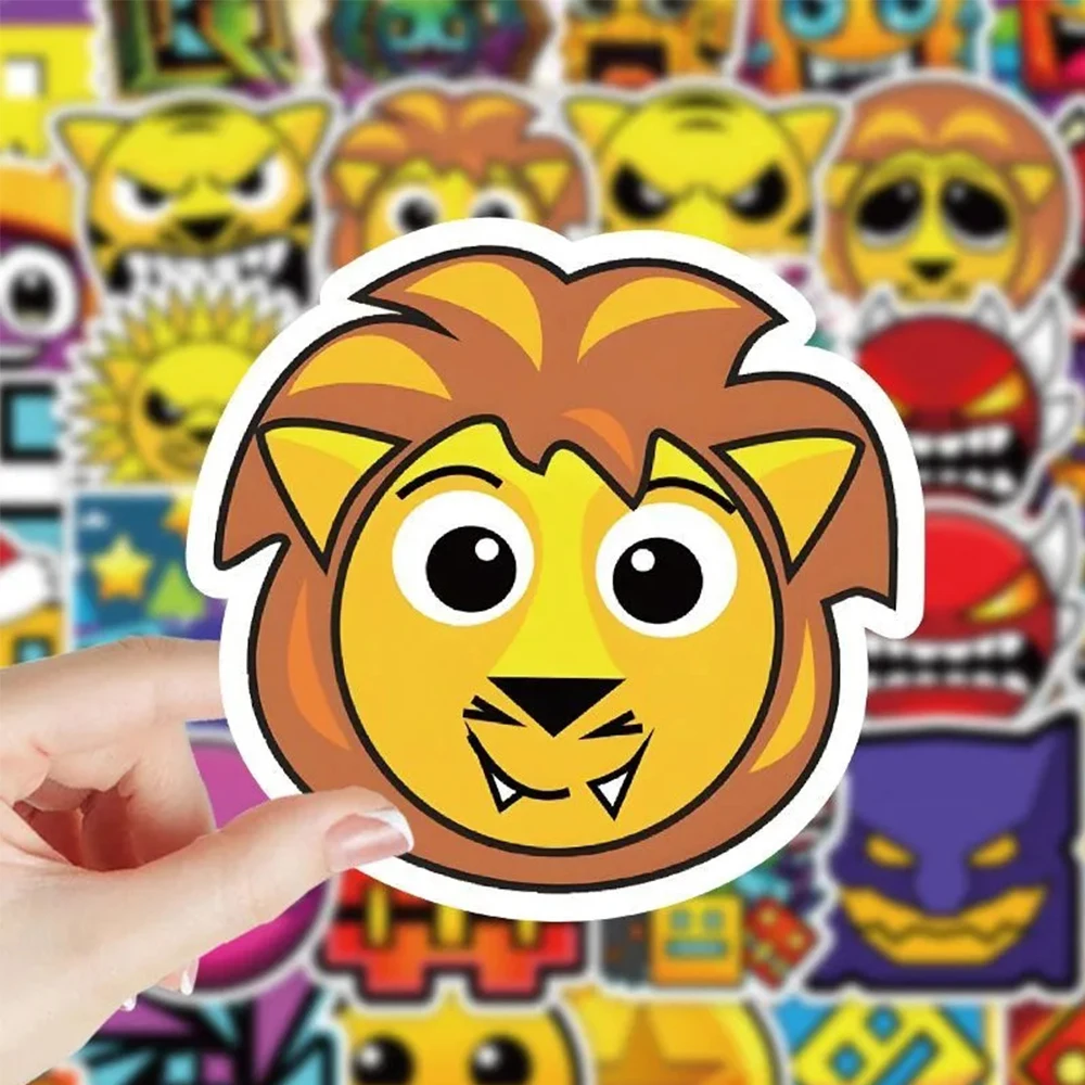 10/30/50/100pcs Colorful Game Geometry Dash Graffiti Stickers Cute Cartoon Sticker Scrapbook Notebook Luggage Graffiti Decal