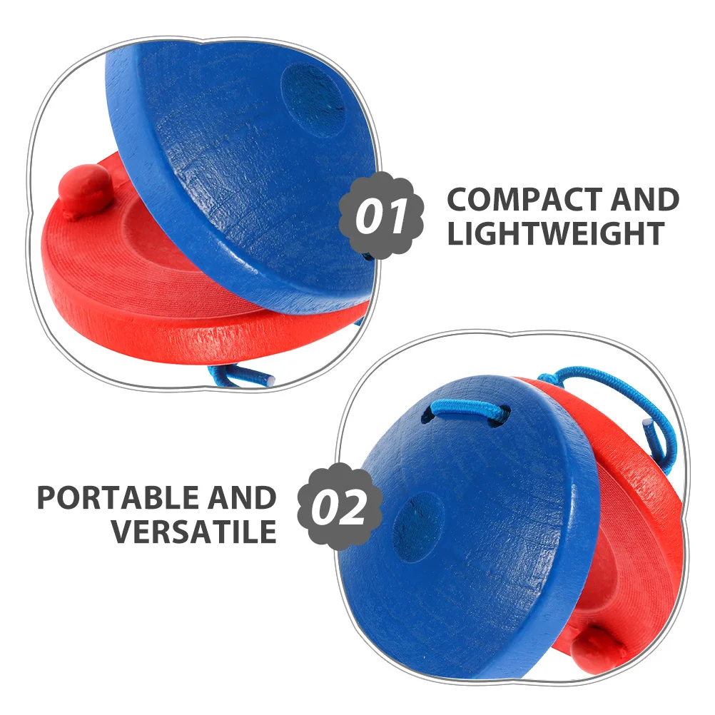 10 قطعة صنجات الأصابع الخشبية المصفقين اليدوي تصميم صديق للأطفال أورف التعليم التكامل المحمولة تنوعا أصيلة #3