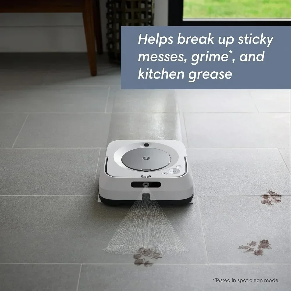 Ultimate Robot Mop- Wi-Fi Connected, Precision Jet Spray, Smart Mapping, Ideal for Multiple Rooms, Recharges and Resumes, White