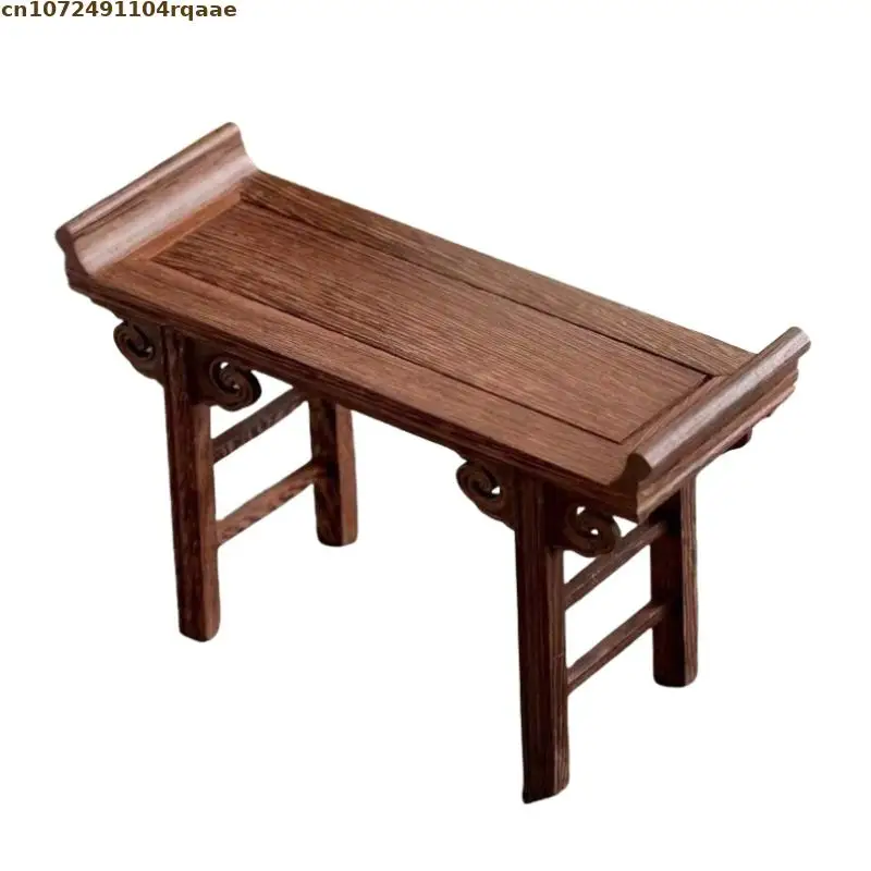 Miniature Wooden Sorting Table Coffee Tea Sets Pedestal Figurines Vase Flower Pot Display Stand Bonsai Plant Decorative Shelves