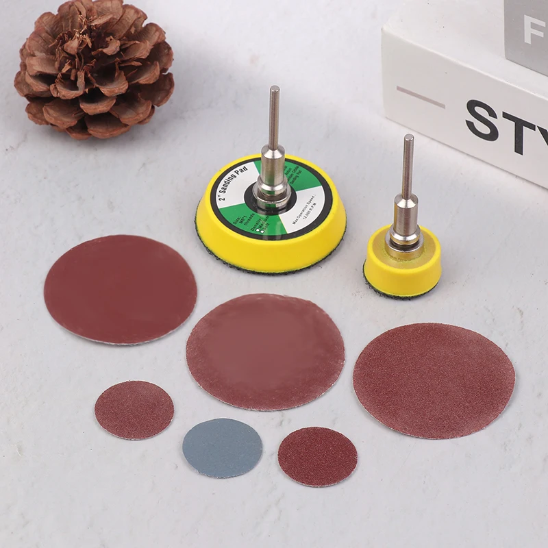 Kit de disco de lijado de 60/100 piezas, 1/2 ", grano 100-2000 con placa de respaldo de gancho y bucle para taladros y herramientas rotativas