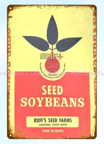 1970 RUFF's SEED FARM HYBRID CORN metal tin sign garage decor cottage kitchens