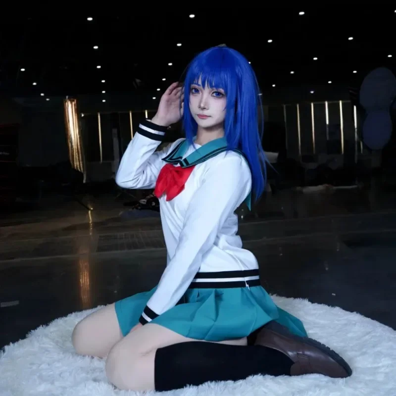 Anime Style Japanese Sailor Uniform Cosplay Costume Set Long Sleeve Top Pleated Skirt Bow Tie Socks Women Role Play Outfit for T view 6