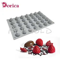 Dorica Cranberry Silicone Cake Mold 35 Cavity Raspberry Strawberry French Dessert Placing Decoration Mould Fondant Pastry Baking