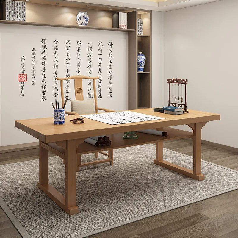 

Solid wood office calligraphy table New Chinese home living room Brush desk Reception negotiation Leisure work Student desk
